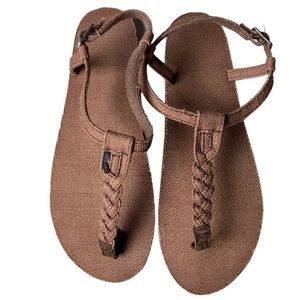 Rainbow Hemp Braided T-Strap Sandal Ladies medium